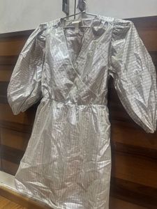 H&amp;M Silver Mini Dress