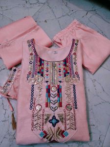 Pink Beautiful Chanderi Suit