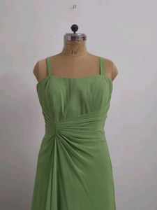 Olive Green Chiffon Gown