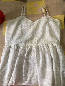 White Floral peplum top