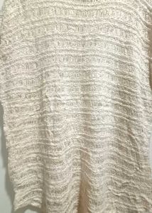 Beige Textured Knit Top