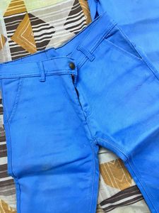 Blue Flare Leg Trousers
