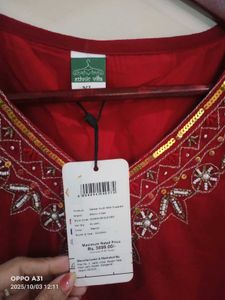 Ethnic vila Roman Silk Maroon Embroidered Kurta Se