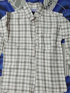 Checked Open-Shoulder Shirt