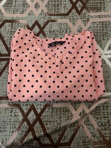 Peach Polka Dot Top