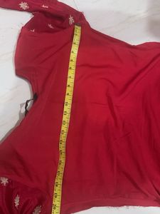 Red Embroidered Kurta Set