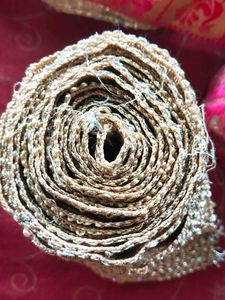 Gold Embellished Saree Less