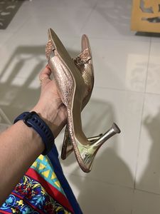 Golden Sequin Heeled Sandal EU 39