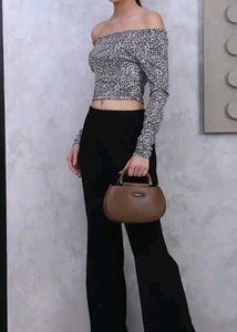 Chic Animal Print Off-Shoulder Top