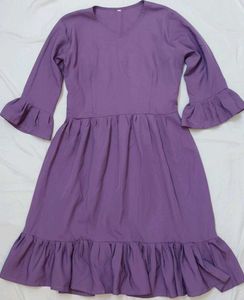 Cute Purple Ruffle Dress