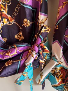 Baroque Print Wrap Top