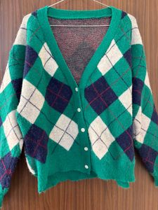 Argyle Pattern Cardigan