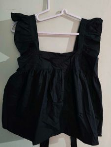 Black Ruffle Top