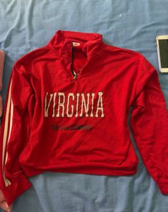 Red Virginia Quarter Zip Sweatshirt