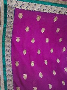 Elegant Purple Embroidered Saree