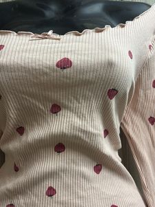 Strawberry Print Long Sleeve Top