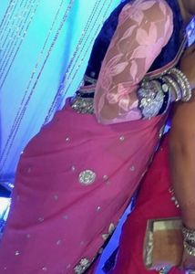 Elegant Pink Embellished Saree