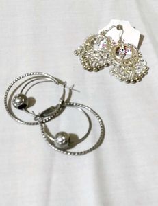 Pair Of 2: Hoop &amp; Jhumka Earrings