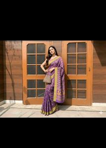 💜✨Elegant Purple Printed Saree🌟