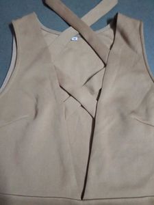 Brown Deep Neck Women  Bodysuit