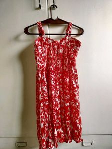 Red &amp; White Floral Dress
