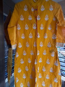Yellow Embroidered Kurta