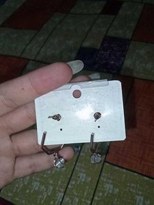 Rose Gold Dangle Earrings with Opalite