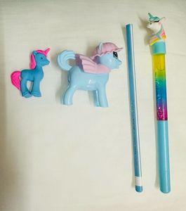 Vintage Blue Unicorn Stationary Set