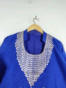 Blue Embroidered Kurta (Women&#39;s)