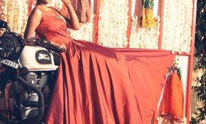 Rust Full Flair Gown