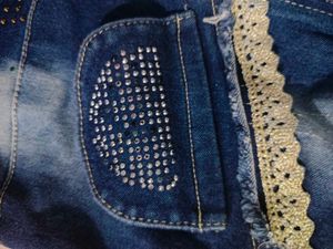 Denim Skirt Set with Jacket