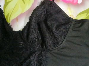 (1097)Black Lace Trim Tank Top - 1XL