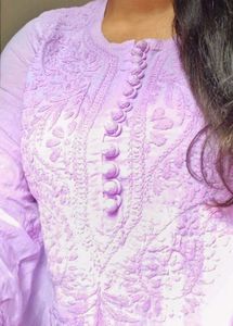 Lavender Chikankari Kurta