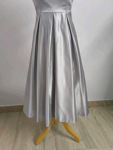 Elegant Silver Off-Shoulder Dress