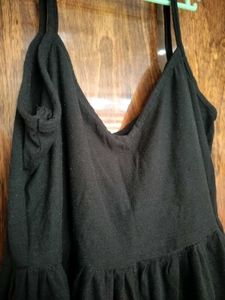 Black V-Neck Mini Dress