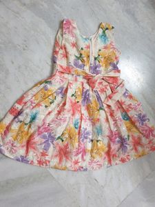 Multicolor Butterfly Floral Kids Dress