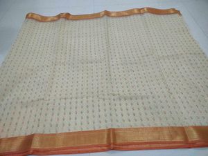 Elegant Cream &amp; Gold Saree