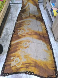 Elegant Brown Floral Saree