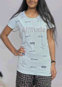 Stylish Blue T-Shirt For Summer