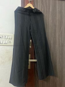 Striped Wide Leg Pants - High Waist- Korean Style