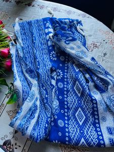 Traditional Indigo Bandhani Printed Scarf