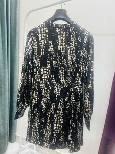 Chic Black & White Print Dress