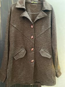 Brown Knit Coat