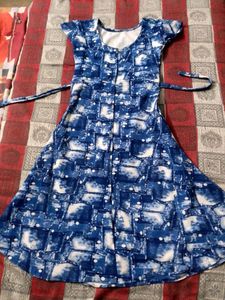 Strichual Lacra Blue Frock