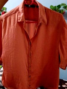 Peach Button-Up Top
