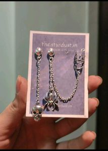y2k Gothic metal skull earrings + spider cuff