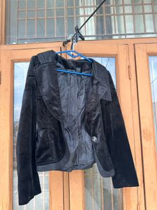 Black short over coat