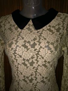 Lace Top with Peter Pan Collar