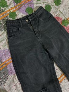 shine charcoal black jeans mom fit