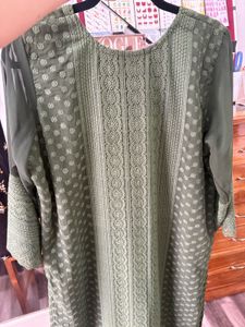 Chikan Green Kurta